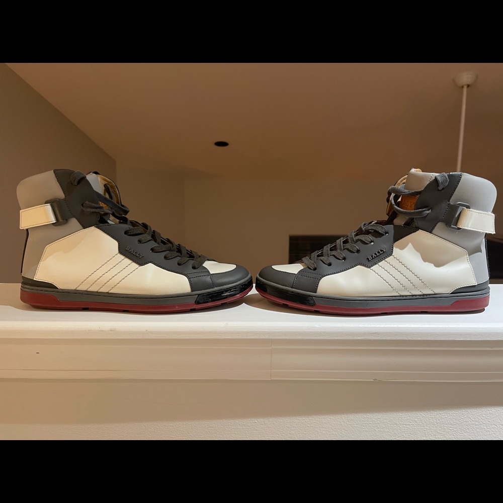 Bally high top Aikane white calf & rubber coated
